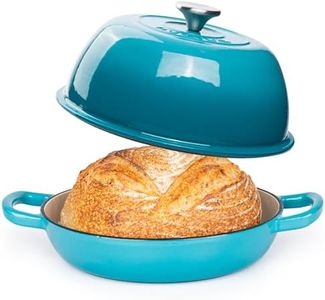 Enamelled Cast Iron Dutch Oven Pot – Dutch Oven For Sourdough Bread Baking – Cast Iron Bread Pot – Blue, 6 Quarts, 22cm – by Nuovva