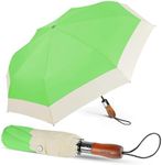 Lejorain Travel Umbrella Windproof Compact - Folding Automatic Golf Umbrella Windproof Big Green Backpack Rain Umbrellas for Adults