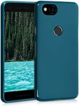 kwmobile Case Compatible with Google Pixel 2 Case - Soft Slim Protective TPU Silicone Cover - Teal Matte