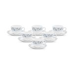 La Opala Diva, Opal Glass Crockery | Cup & Saucer Iris Regular, Set of 12 | Grace Blue, 160 ml | for Tea & Coffee | Microwave Safe | 100% Vegetarian | Extra Strong | Super Light | Super White