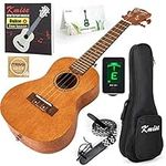 Kmise Concert Ukulele Kit Vintage Uke for Beginner With Starter Pack (Gig Bag Tuner Strap String Instruction Booklet) 23 Inch Mahogany Wood Uke (KMU23C)