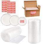 2-Pack Bubble Cushioning Wrap Rolls for Packing Moving Shipping,12"x 72' ft Total Bubble Packing Wrap with 20 Fragile Stickers,Perforated Every 12",Cushioning Rolls for Moving Box Bubble Packing Wrap