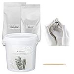 Navaris Family Hand Casting Kit - 3 People Moulding and Plaster Powder Set for 3D Casts of Adults Children Baby's Hands - Includes 4.2L Mixing Bucket