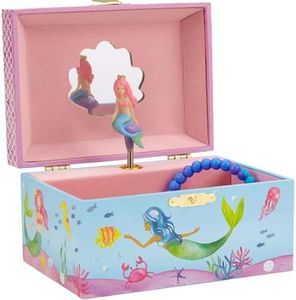 Jewelkeeper Mermaid Musical Jewelry Box, Underwater Design with Narwhal, Over the Waves Tune