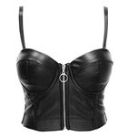 Bslingerie® Women Sequined Bustier Clubwear Bra Top (M, Faux Leather)