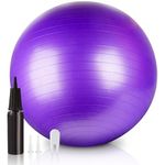 Exercise Ball, Anti-Burst Yoga Ball with Air Pump, 65-75cm Anti-Slip Balance & Stability Ball for Pilates, Balance, Workout, Fitness, Therapy