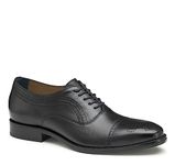 Johnston & Murphy Men’s Danridge Cap Toe Shoe - Men’s Dress Shoes, Leather Shoes, Dress Shoes for Men, Cushioned Footbed, Formal Shoes for Men, Business Casual Shoes, Black Full Grain, 12 Wide