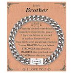 KORAS Brother Gifts, Brother Bracelet Cuban Chain Bracelet, Big Brother Gifts from Sister Brother, Presents for Brother on Birthday Christmas Graduation