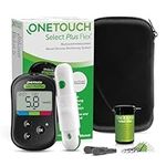 OneTouch Select Plus Flex Blood Glucose Meter I System for Blood Glucose Control I with 1 Blood Glucose Meter, 10 Test Strips, 1 Lancing Device, 10 lancets, 1 Carry case (Including Batteries)