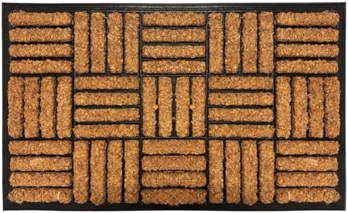 EDS Coco Coir Door Mat with Rubber Backing Floor Mat Outdoor Mat Heavy Duty Doormats Shoe Scrapper Removes Grass and Dirt, for Front Door, Patio and Entrance (45 X 75 CM) (PACK OF 1)