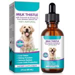 Milk Thistle Drops for Dogs in UK – Liver Detox & Kidney Support with Curcumin & Omega-3 from Alaskan Salmon Oil – Natural Cleanse & Immune Boost, 2 fl oz / 60 ml