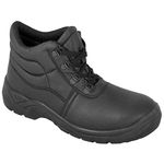 DURUS WORKWEAR Steel Toe Cap Safety Protective Midsole Chukka Boot Black