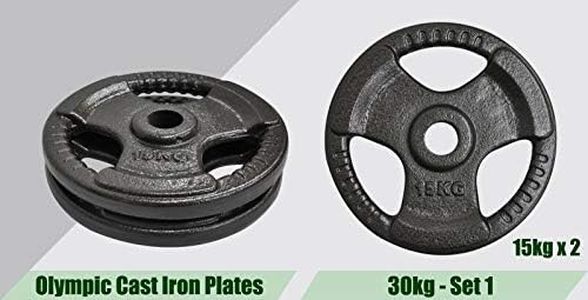 Total 30kg Olympic Cast Iron Hammertone Weight Plate Set - Energetics Home Gym (Set 1)