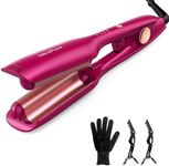 Hair Waver Iron Beach Waver Wand Hair Crimper Hair Waver Barrel Curling Iron 1 Inch PTC Heater Auto Shut-Off Adjustable Easy Shap Long Lasting Heat 320℉ - 430 ℉ Dual Voltage