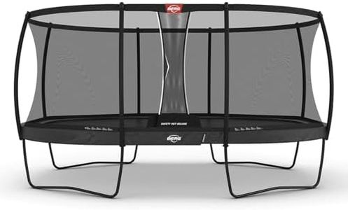 BERG Grand Champion Regular Trampolin oval 470 x 310 cm grau | Gartentrampolin mit Sicherheitsnetz Deluxe | Airflow Pro Sprungtuch und TwinSpring Federn | für Kinder und Erwachsene geeignet