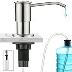 CREA Soap Dispenser for Kitchen Sink, Soap Dispenser Built-in, Sink Soap Dispenser Stainless Steel, Liquid Soap Dispenser for Sink with 17 OZ Bottle and 39" Extension Tube Kit,Stainless Steel