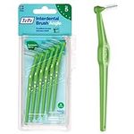 TePe Interdental Brush Angle, Green, 0.8mm/ISO 5, 6pcs, Plaque Remover, Easy and efficient Cleaning Between Teeth, Tooth Floss for Small Gaps