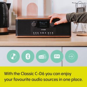 Pure Classic C-D6 Music System – Black Stereo Audio System