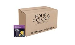 Four O'Clock Lemon Ginger Herbal Tea Organic Fairtrade, Non-Gmo, Kosher, Gluten-Free, 80 Teabags