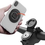 sincetop Bike Phone Holder, Aluminum Bike Phone Mount with Universal Adapter, Quick Mount Mountain Bike Bicycle Handlebar Mobile Phone Holder with Ultra Lock for iPhone Samsung and More