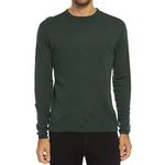 100% Merino Wool - Men's Midweight Long Sleeve Crew Shirt - Thermal Base Layer - Big and Tall Options - NO Itch Renewable Fabric - Forest Green - X-Large