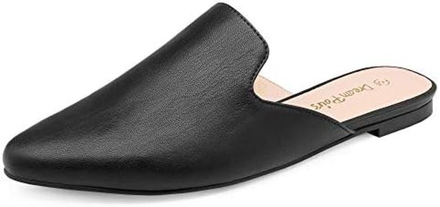 DREAM PAIRS Women's Flat Mules Pointed Toe Backless Loafer Shoes,Size 8,Black/Pu,DML211
