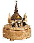 Rudolphs Schatzkiste Music box - nature Seiffener church/Kurrende black 16.5 cm play clock NEW
