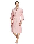 Amazon Brand - Solimo 100% Cotton Unisex Bathrobe, Blush Pink, Medium, Set of 1