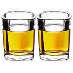 PARACITY Set of 2, Cool Shot Glasses with Heavy Base, Liquid Small Shot Glasses for Espresso Coffee Whiskey Vodka, Gift for Men, 2oz/60ml