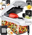 9-in-1 Deluxe Vegetable Chopper Onion Chopper Food Chopper Manual Spiralizer - Multifunctional Vegetable Cutter Veg Onion Dicer Salad Chopper Potato Cutter - Juicer Egg Slicer Yolk Separator Peeler