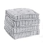 Nicola Spring Dining Chair Cushion Seat Pad Square Padded French Mattress - Grey Stripe - Pack of 4