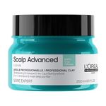 L'Oréal Professionnel Scalp Advanced, Professional Clay Anti-Oiliness 2-in-1 Deep Purifier Shampoo and Hair Mask, For Oily and Greasy Hair, Serie Expert, 250ml