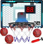 Hot Bee Indoor Basketball Hoop for Bedroom, Mini Basketball Hoop for Kids and 3 Balls Led Lights Automatic Scoring, Christmas Basketball Gifts for Boys 4 5 6 7 8 9 Years Old