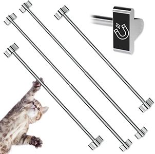 TidyFriend Magnetic Towel Holder for Refrigerator, 4 Pack Adjustable Towel Holder, Magnetic Towel Bar for Fridge, Kitchen Stove, Oven, Dishwasher, Sink Laundry Washing Machine (Modern Silver)