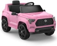 Hetoy Ride on Truck Car 12V Battery Powered Kids Electric Vehicles, Licensed Toyota Kid Cars, Ride on Toys with Remote Control, Spring Suspension, LED Lights, Music, 3 Speeds