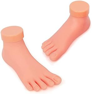 Practice Fake Foot Model 1 Pair Flexible Soft Silicone Prosthetic Manicure Tool for Nail Tips Art Training