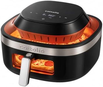 Cottolio Naples Pizza Air Fryer, 8.4 Qt, Stainless Steel Basket, Dual-Heat | 1700W Airfryer for 12" Pizza & Family Meals, Large Viewing Window, PFAS-Free, 304 Stainless Steel Tray & Rack, Toaster, Black