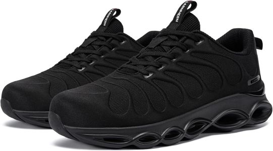 LARNMERN Steel Toe Safety Trainers, Black – Men’s Size 9 UK