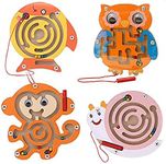 TRU TOYS Wooden Maze Toys Round Wooden Labyrinth Maze Toys Brain Teaser Puzzle Game | e Learning Toys for Birthday/Return Gifts Board Puzzle Toys - Indoor Gifts Kids & Children Gifts (Mag Maze 20pc)