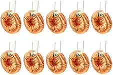 uxcell 10Pcs Vertical Toroid Magnetic Inductor Monolayer Wire Wind Wound 220uH 5A Inductance Coil