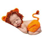 Baby Newborn Photography Props Outfit Christmas Costume Lion Cap and Pants Set