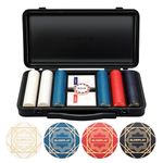 SLOWPLAY Nash Ceramic Poker Chips Set for Texas Hold'em, 300 PCS [Blank Chips], 39mm & 10g Each | Features a High-end Chip case with Extra Durable German Polycarbonate Shell