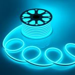 Gesto 16.4 Feet Neon LED Strip Light with 12V Adapter | Cuttable Flexible Waterproof Rope Light for Wall Decor, Indoor & Outdoor Decoration,Custom Names,Signage & Diwali Decorative Lighting- Ice Blue