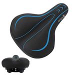 Dripex Gel Bike Seat Bicycle Saddle - Comfort Universal Cycle Saddle Wide Cushion Pad Waterproof for Women Men - Fits MTB Mountain Bike/Road Bike/Spinning Exercise Bikes