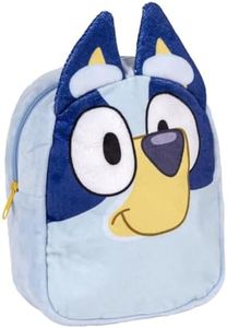 Mochila de Guardería de Bluey - Color Azul - 18x22x8 cm - Fabricada en Poliéster - Mochila Pequeña Tipo Peluche - Cierre de Cremallera y Asas Regulables - Producto Original Diseñado en España
