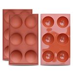 homEdge Large 6-Cavity Semi Sphere Silicone Mold, 3 Packs Baking Mold for Making Chocolate, Cake, Jelly, Dome Mousse