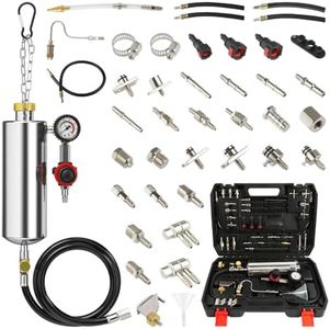 LINXINO C100 Fuel Injector Cleaner Kit,Non-dismantle Fuel Injector Cleaner Machine,1000ML 150PSI Fuel Injection Systems Cleaning Tools with Various Adapters and Packing Box for Gasoline Injectors