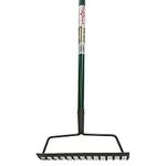 Easy Shopping® Soil Rake, Bow Rake, Heavy Duty Garden Rake, Gardening, Landscape Rake, Carbon Steel 14-Tooth Rake Head Handle 130cm