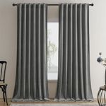 Timeper 120 inches Length - Thick Velvet Textured Extra Long High Ceiling Tall Curtains Backdrop Curtains Room Divider Used, Rod Pocket Back Tab, Wide 52 by Long 120 inch, Grey, Set of 2 Panels