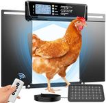 Extra Large Automatic Chicken Coop Door Solar Power,Anti-Pinch Horizontally Cold Weather Electric Chicken Door with Timer,Light Sensor,Aluminum Auto Chicken Door Opener with Remote Control